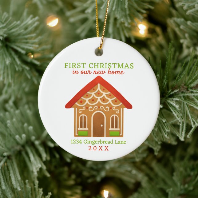 New Home First Christmas Ceramic Ornament (Tree)