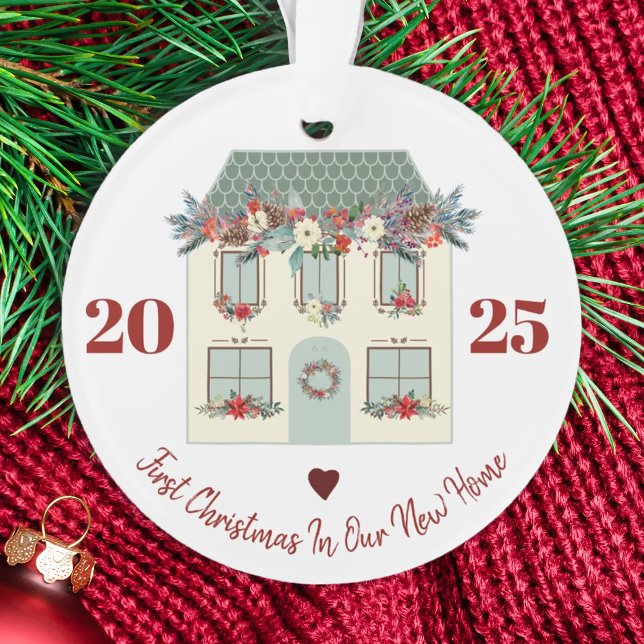 New Home first house rustic cute floral family Ornament (Creator Uploaded)