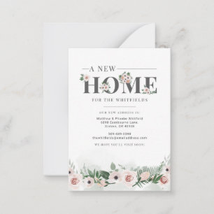 New Home Floral Change of Address Moving Card