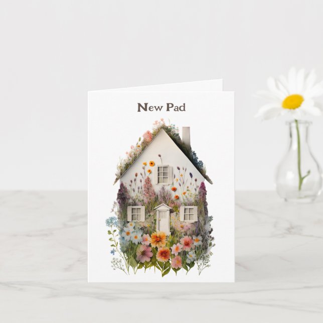 New Home Flower Art Card (Small Plant)