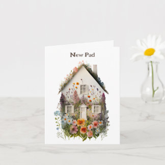 New Home Flower Art Card