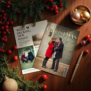 New Home For Christmas Family Photo Magazine Cover Foil Holiday Card