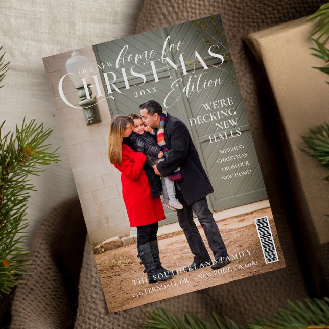 New Home For Christmas Family Photo Magazine Cover Holiday Card (New Home For Christmas Family Photo Magazine Cover Holiday Card)