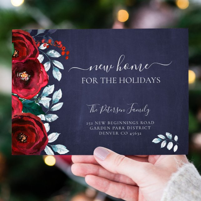 New home for Christmas holiday moving Announcement Postcard (Creator Uploaded)