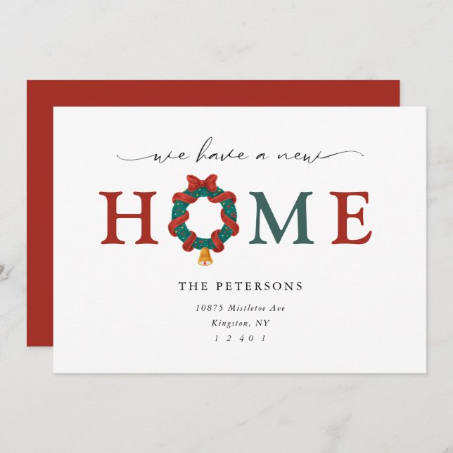 New Home for the Holiday Christmas Moving Announcement (Front/Back)