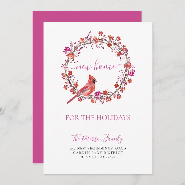 New home for the holidays Christmas moving Announcement (Front/Back)