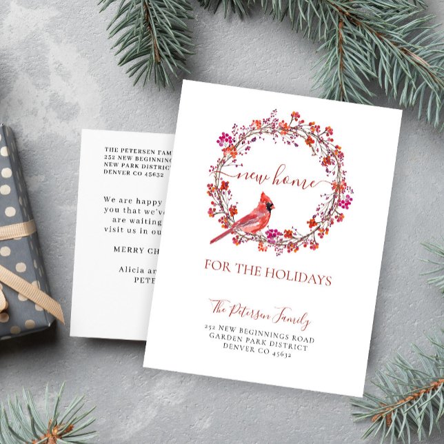 New home for the holidays Christmas moving Announcement Postcard (Creator Uploaded)