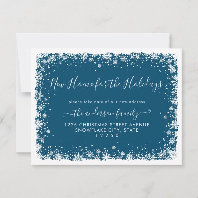 New Home For the Holidays Christmas Snow Moving Announcement (Front)