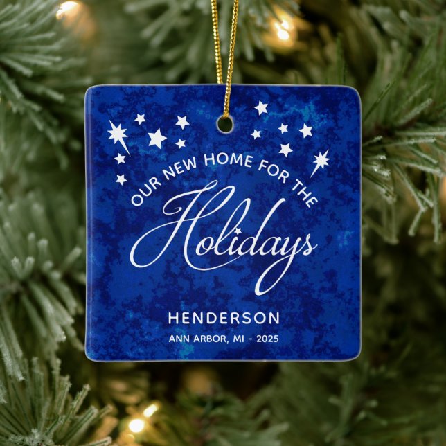 New Home For the Holidays Client Christmas Ceramic Ornament (Tree)