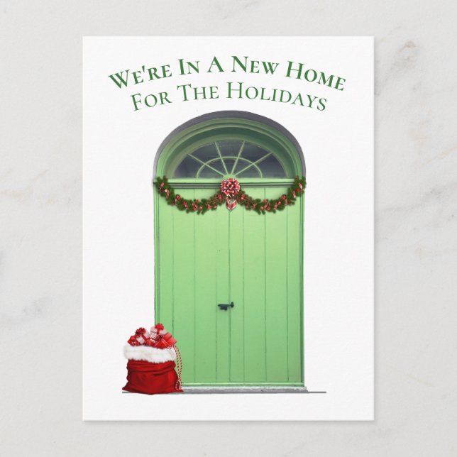 New Home For the Holidays Green Door Template (Front)
