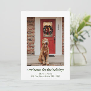New Home For The Holidays Green Modern Christmas Holiday Card