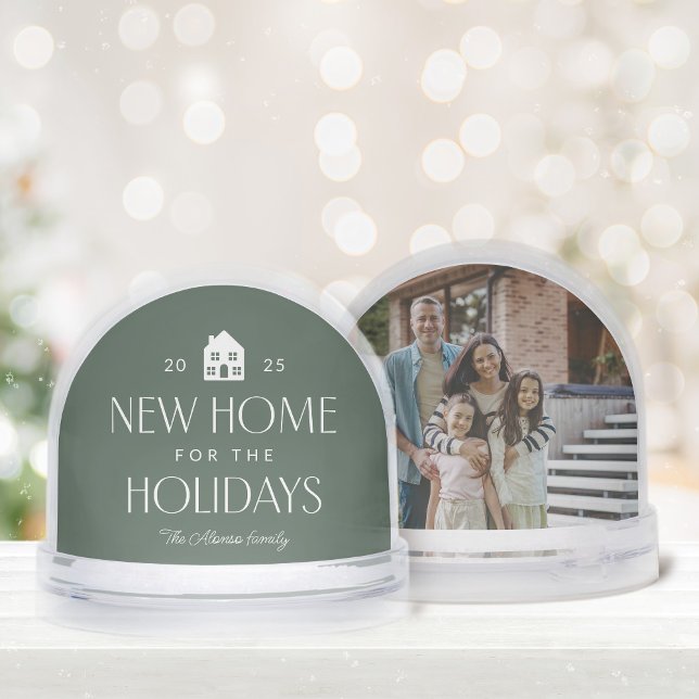 New home for the holidays green photo snowglobe (Creator Uploaded)