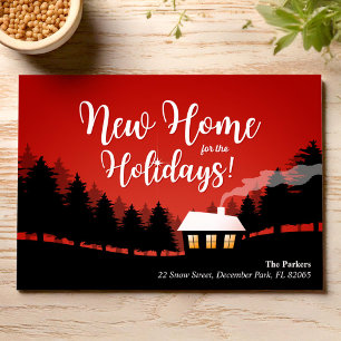 New Home for the Holidays house in the forest Invitation