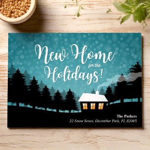 New Home for the Holidays house in the forest Invitation