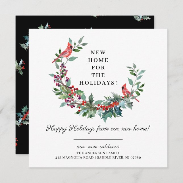 New Home for the Holidays Moving Announcement (Front/Back)