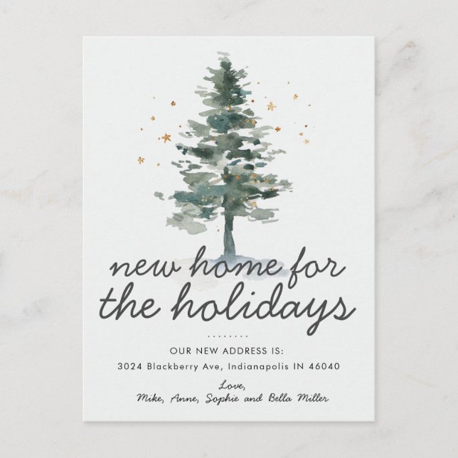 New Home for the Holidays Moving Announcement (Front)