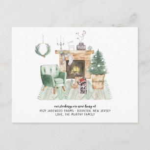 New Home For The Holidays Moving Announcement Postcard