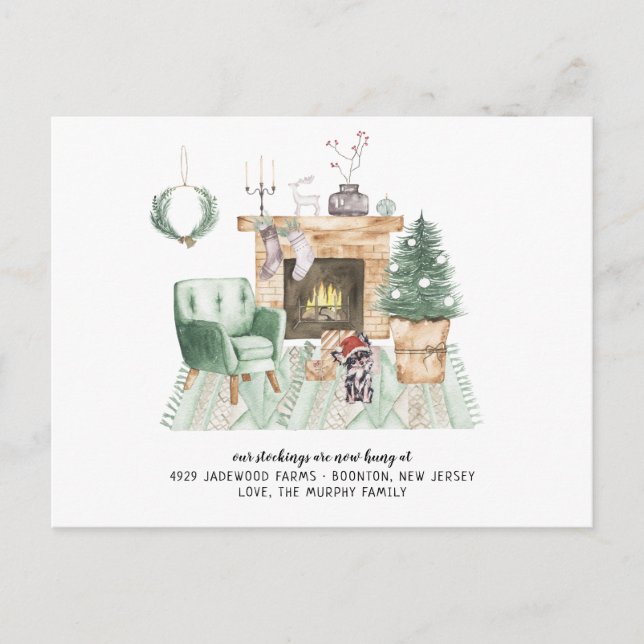 New Home For The Holidays Moving Announcement Postcard (Front)