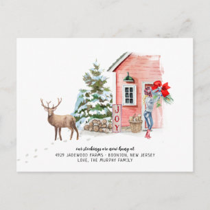 New Home For The Holidays Moving Announcement Postcard