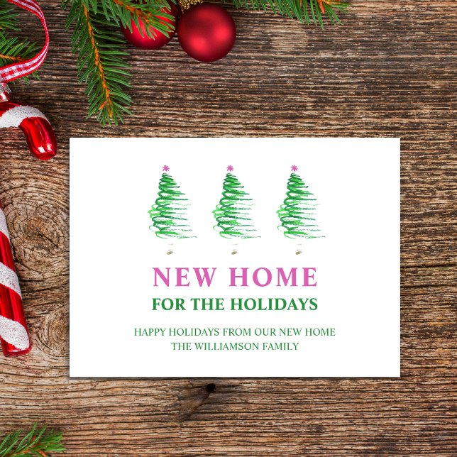 New Home For The Holidays | Moving  Announcement Postcard (Creator Uploaded)