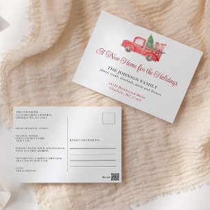 New Home for the Holidays Moving Announcement Postcard