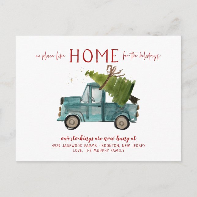 New Home For The Holidays Moving Announcement Postcard (Front)
