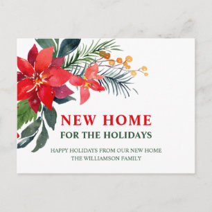 New Home For The Holidays   Moving  Announcement Postcard