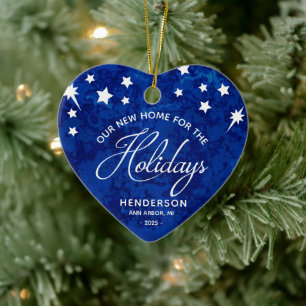 New Home For the Holidays Real Estate Logo Ceramic Ornament