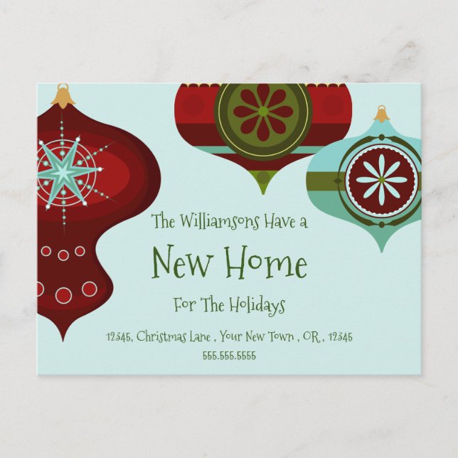 New Home For the Holidays | Retro  Christmas Postcard (Front)