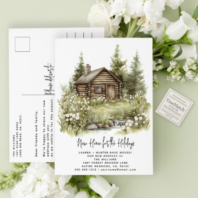 New Home For The Holidays Rustic Housewarming Announcement Postcard (Creator Uploaded)
