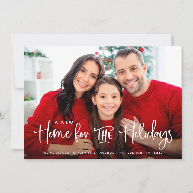 New Home for the Holidays | Two Photo Holiday Card (Front)