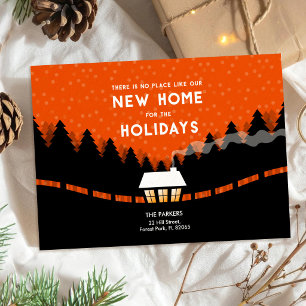 New Home for the Holidays with retro red forest Card