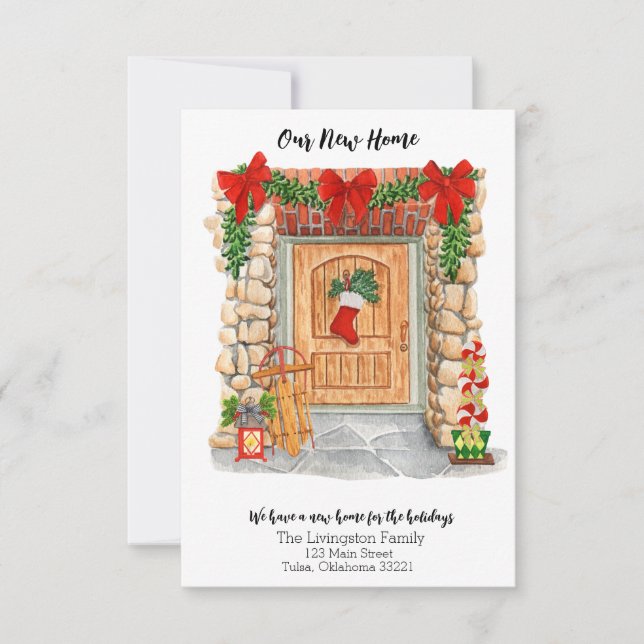 New Home Front Door Christmas Moving Announcement (Front)