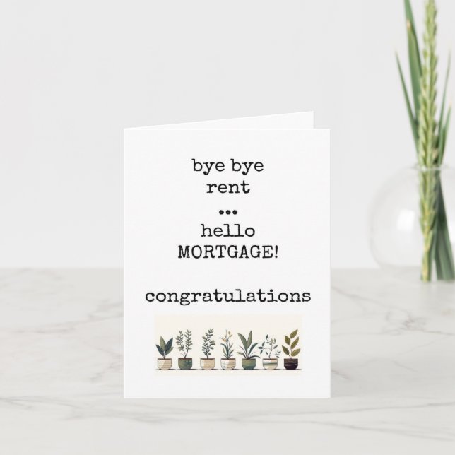 New Home, Funny, Sarcastic, Housewarming Card (Front)