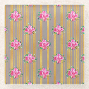 New Home Gift Floral Outlet Covers Glass Coaster