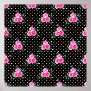 New Home Gift Metallic Foil Floral Poster