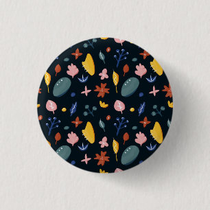 New Home Gift Seamless Abstract Floral 3 Cm Round Badge
