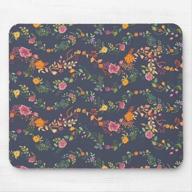 New Home Gift | Simple Floral Pattern Mouse Pad (Front)