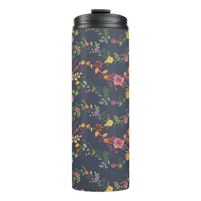 New Home Gift | Simple Floral Pattern Thermal Tumbler (Front)
