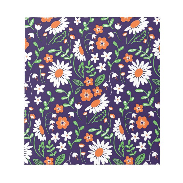 New Home Gift Simple Flowers Notepad (Front)