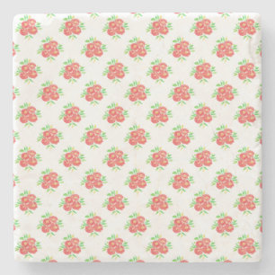 New Home Gift Tiny Purple Floral Pillow Stone Coaster