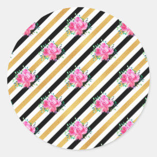 New Home Gift Tropical Floral Arts Classic Round Sticker