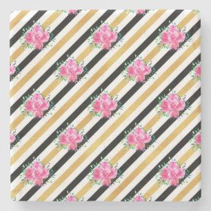 New Home Gift Tropical Floral Arts Stone Coaster