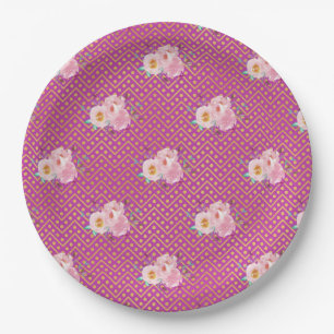 New Home Gift Watercolor Floral Paper Plates