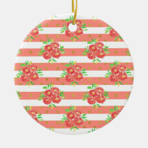 New Home Gift Yellow Floral Bunting Ceramic Ornament