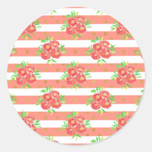 New Home Gift Yellow Floral Bunting Classic Round Sticker