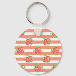 New Home Gift Yellow Floral Bunting Key Ring
