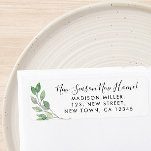 New Home Greenery Return Address Label