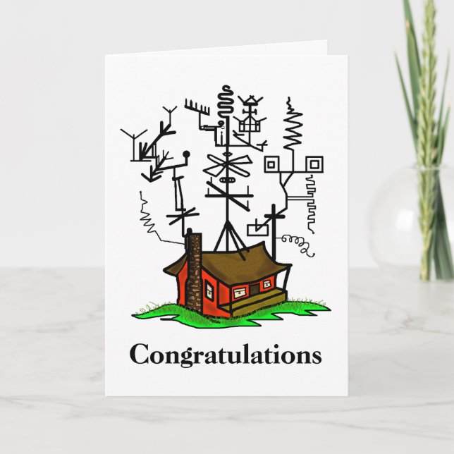 New Home  Ham Radio Greeting Card  Customise It! (Front)