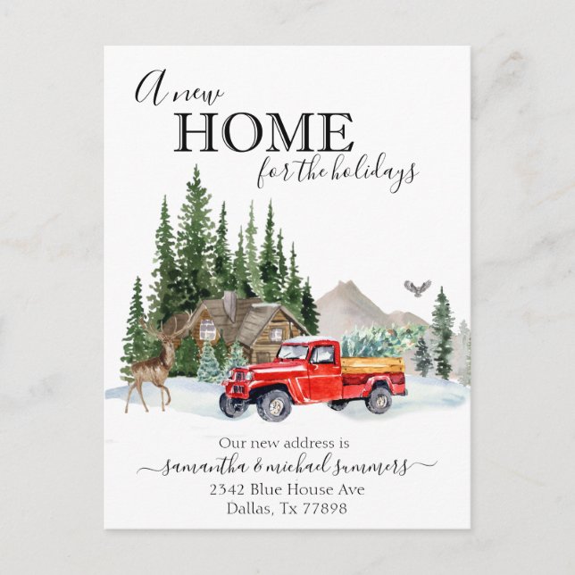 New Home Holiday Moving Announcement Truck Postcard (Front)